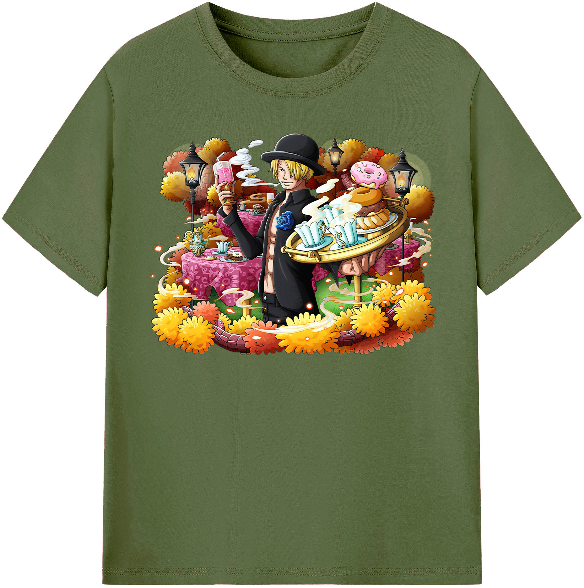 ワンピース サンジ ONE PIECE Sanji 綿100％半袖Tシャツ（フロントプリント）